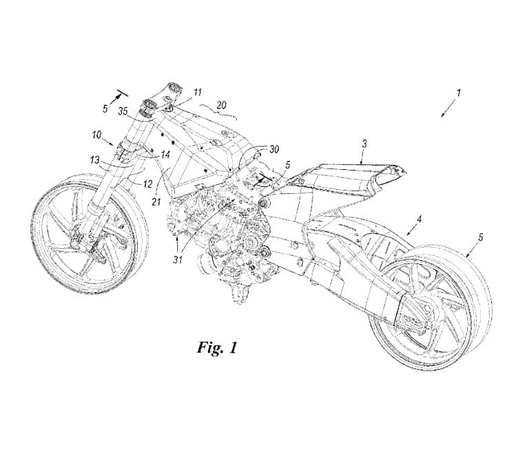 Ducati Patent „Rahmenloses Motorrad“