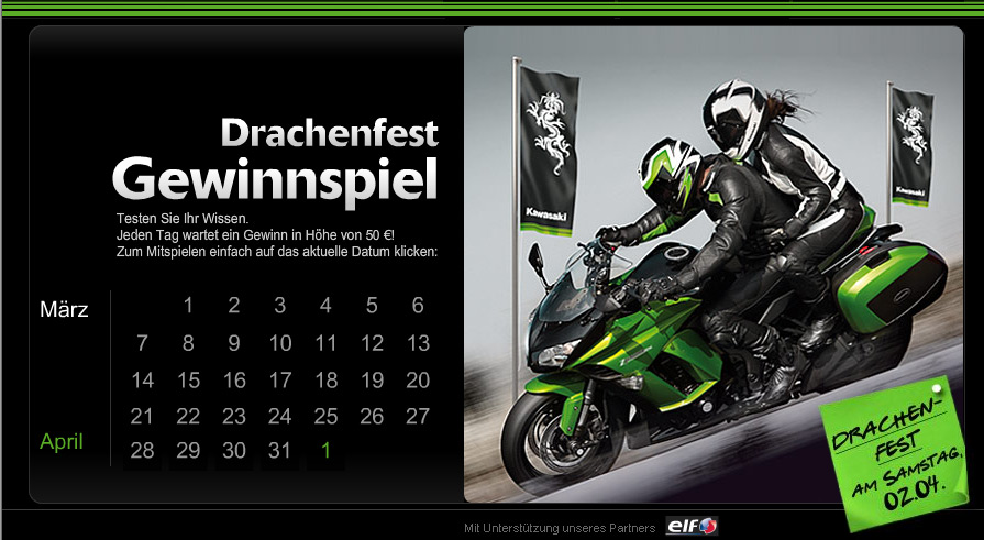 Kawasaki Drachenfest-Gewinnspiel zum Saisonstart 2011 1 Kawasaki-Drachenfest