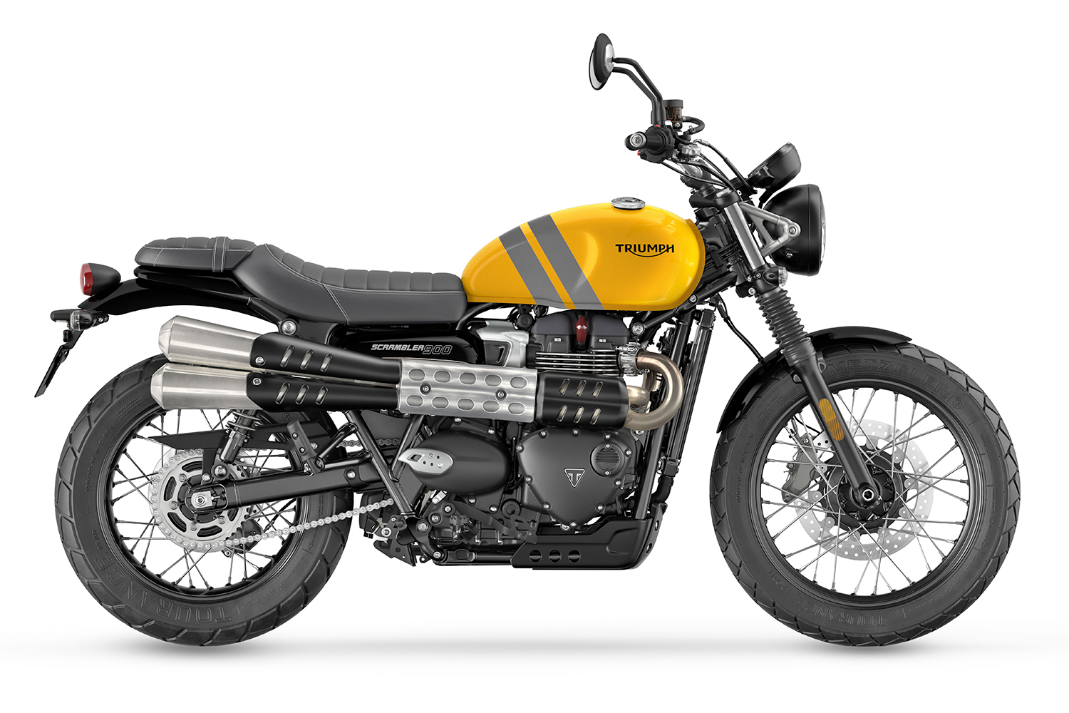 Die Triumph Modern Classics Modellreihe für das Jahr 2024 mit neuen Farben 1 Scrambler 900 Cosmic Yellow
